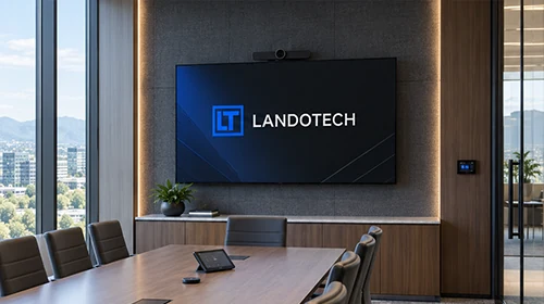Commercial conference room with integrated LANDOTECH AV technology